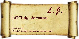 Lábdy Jeromos névjegykártya